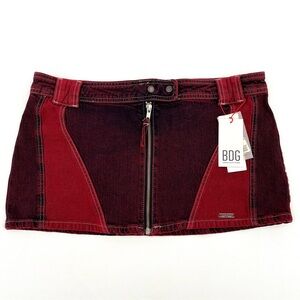 BDG Grunge, Alternative, Mini Zip Up Front Skirt Size M